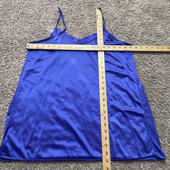 Vintage Lingerie Set Size Medium Purple Satin Robe Slip Nightgown Peignoir 80s - Picture 15 of 16